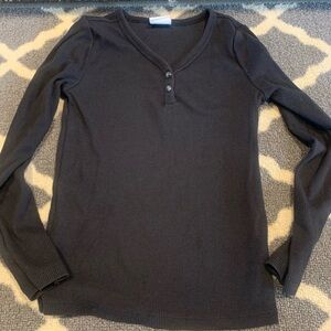 Girls 6 Gap ribbed black long sleeve shirt